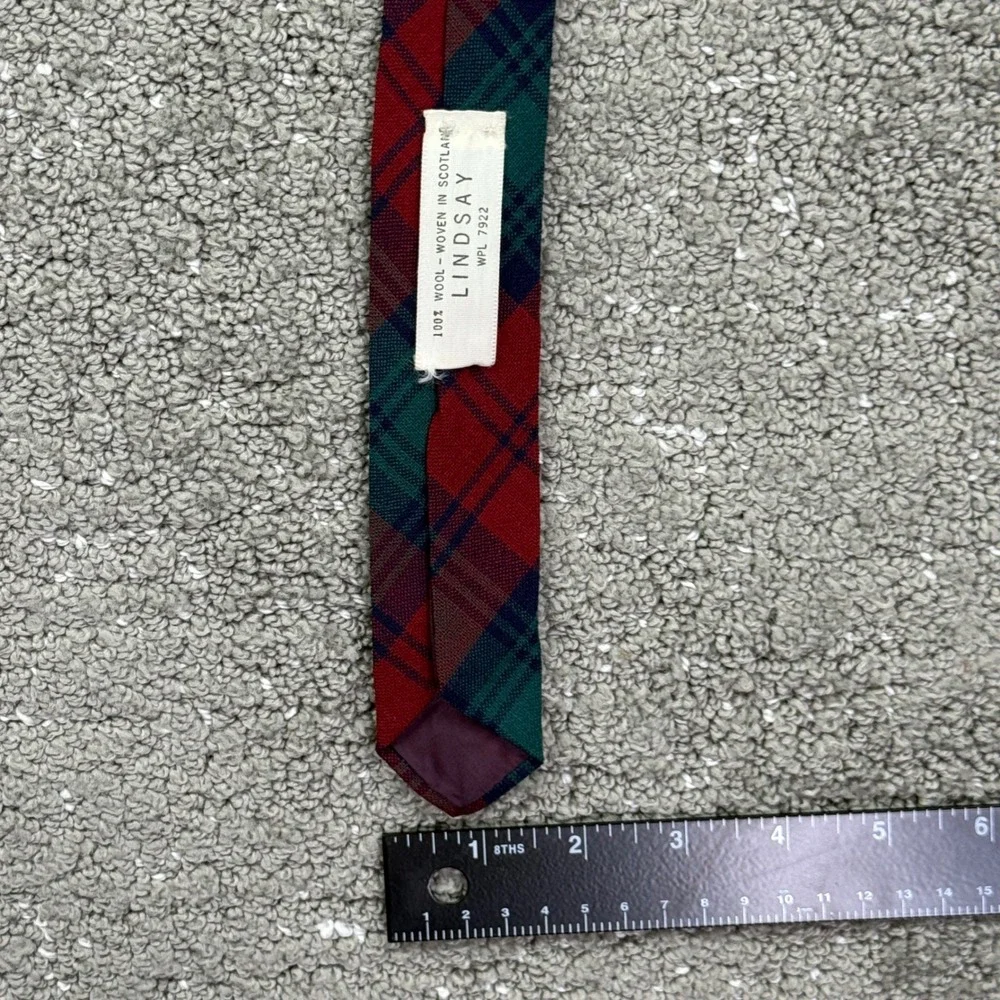 Vintage Haggerty Forbes Lindsay Tartan Wool Tie Scotland Plaid Mens 60s